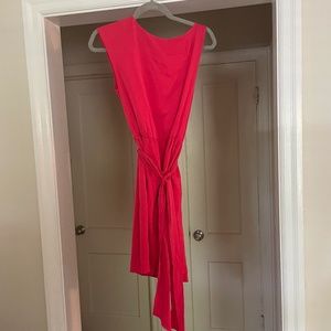Theory Brienna Tie-Waist Silk Dress in Red / Pink Size 4